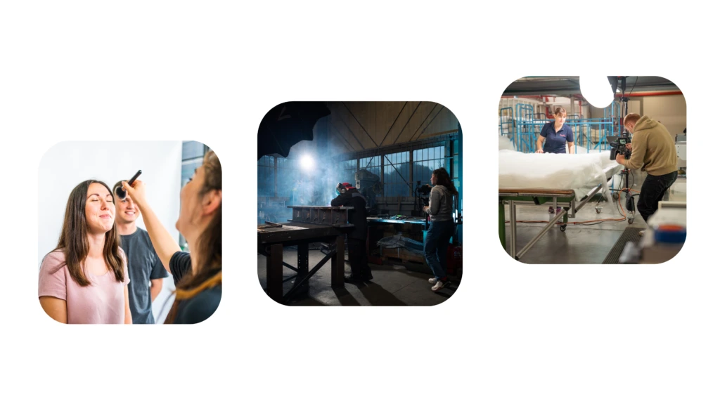 Drei Bilder, die beim Videodreh der Digital- und Marketingagentur twoseconds entstanden sind.